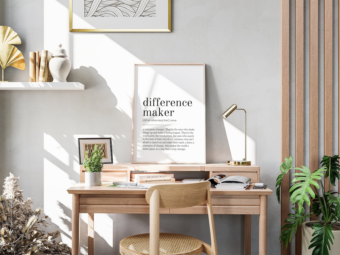 Difference Maker Definition Personalized Wall Art Print - Image 3