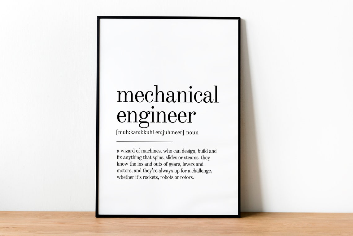 Mechanical Engineer Definition Print Gifts For Him Personalized Gift Mechanical Engineer Art Prints Last Minute Gift Instant - Image 2