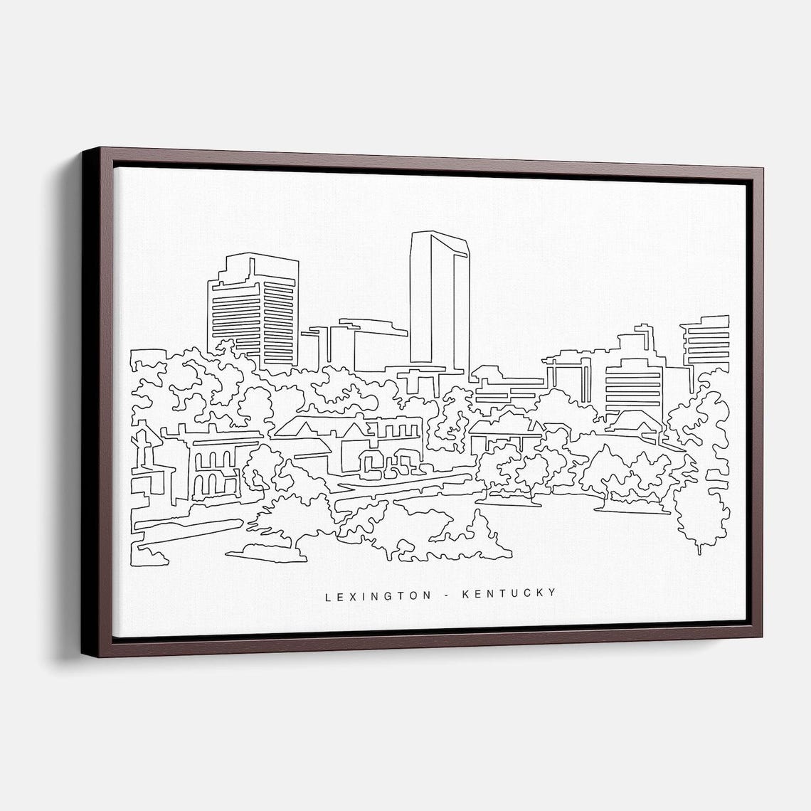 Lexington Kentucky Skyline Single Line Minimal Art Drawing Poster