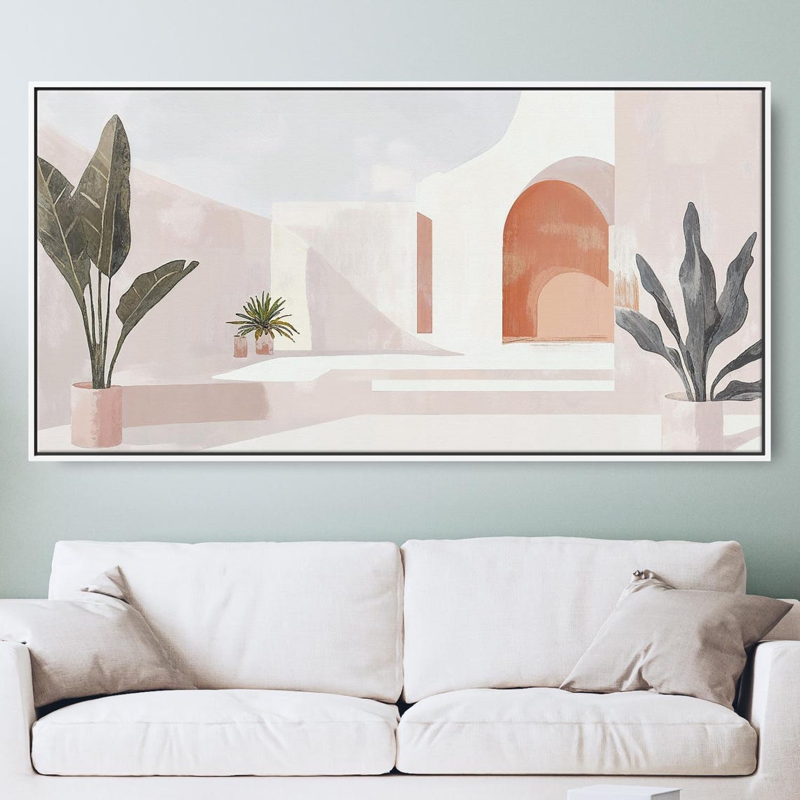 Terracotta Archway Mediterranean Minimalist Midcentury Boho Art Poster