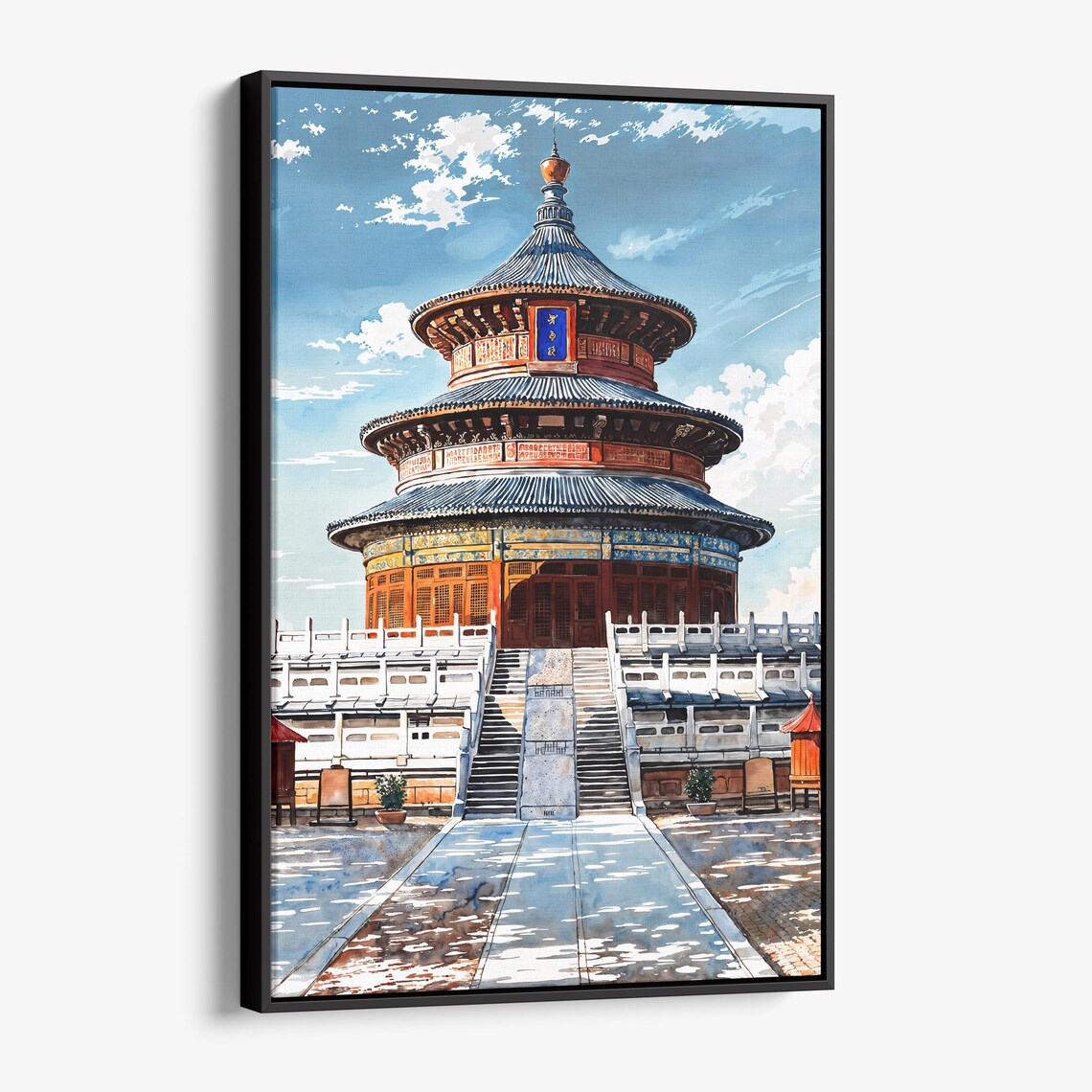 Temple Of Heaven Beijing Hall Of Prayer Watercolor Travel Poster