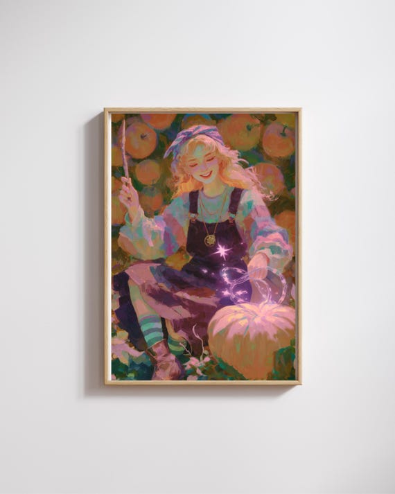 Magical Witch Art Printl Autumn Fantasy Wall Decor Perfect Halloween Giftcottagecore Witchy Artmagical Gift For Witches