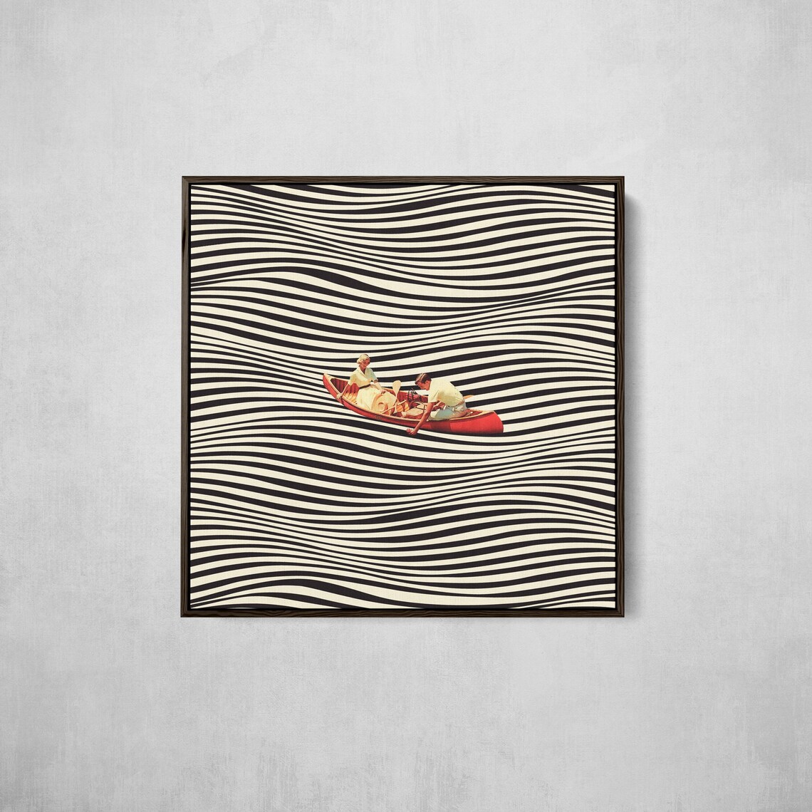 The Real Road Trip Opart Collage Vintage Art Print