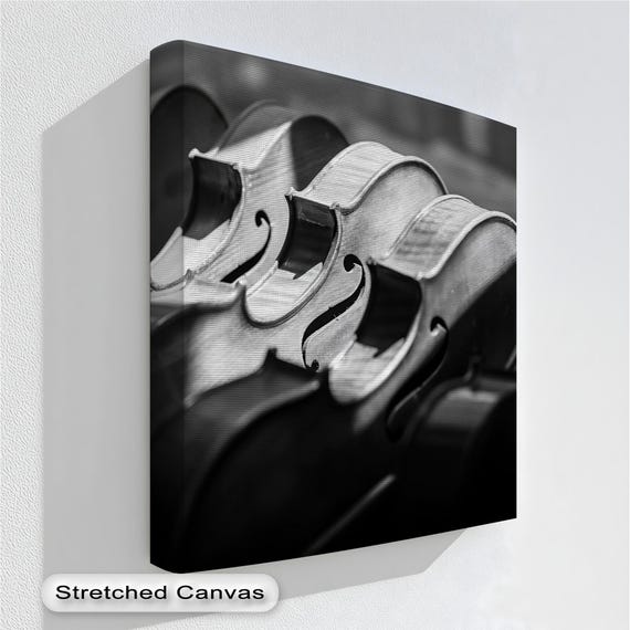 Black And White Violin Print Music Room Wall Art Framed Canvas Or Poster