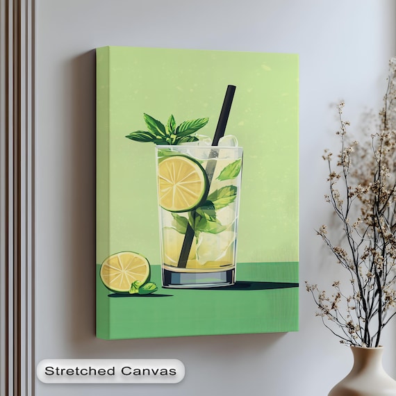 Mint Lemonade Glass Refreshing Citrus Drink Summer Kitchen Poster