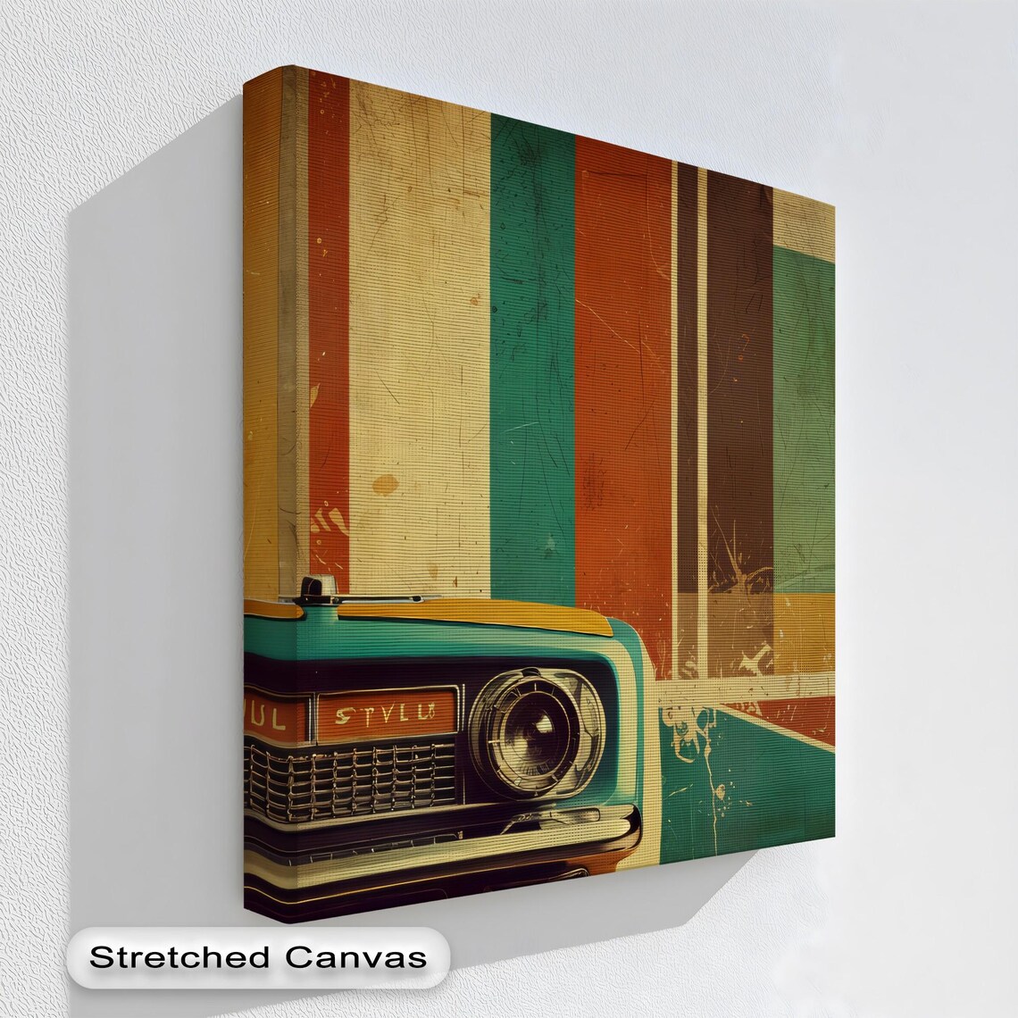 Retro Car Poster, Mid-Century Modern Design