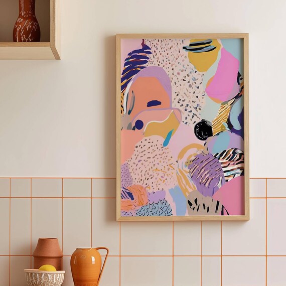 Colorful Abstract Wall Art Print Modern Boho Poster