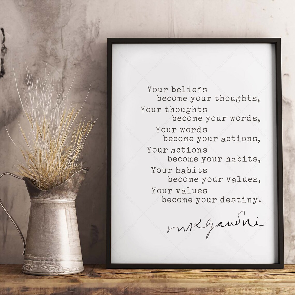 Mahatma Gandhi Quote Motivation Poster Art Print - Image 3
