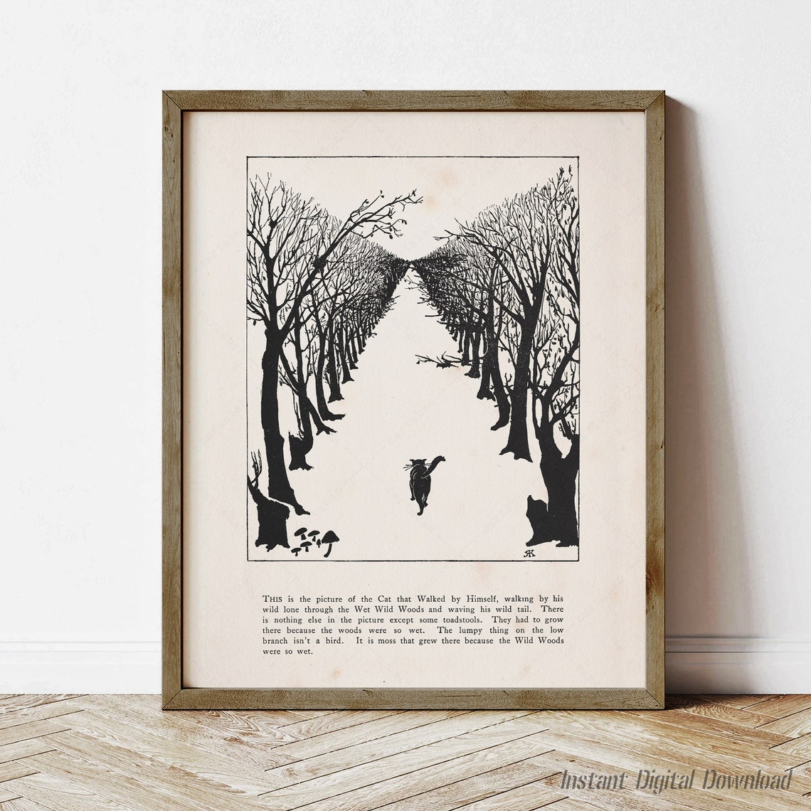 Rudyard Kipling Cat That Walked by Himself Wet Wild Woods Art Poster
