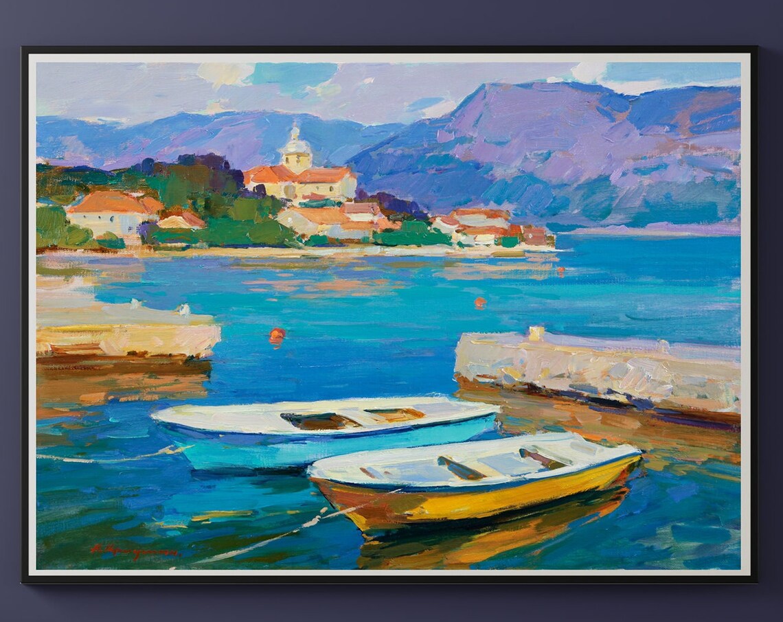 Seascape Croatia Landscape, Original Oil Painting - Image 2