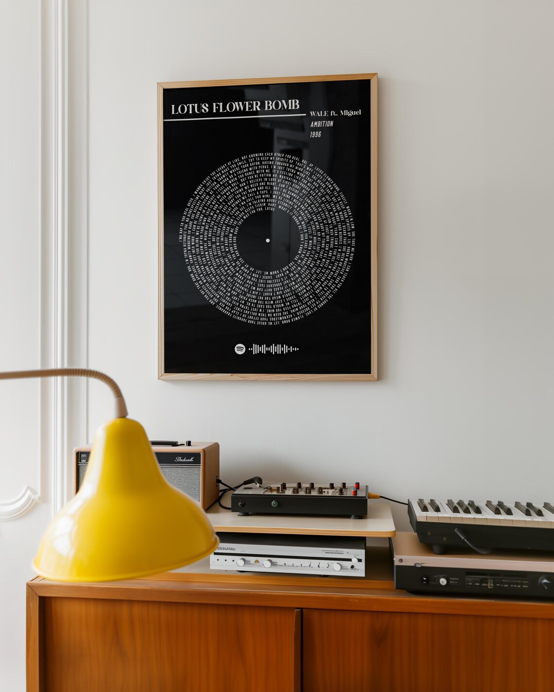 Custom Vinyl Lyrics Poster, Scannable Spotify Code - Image 3