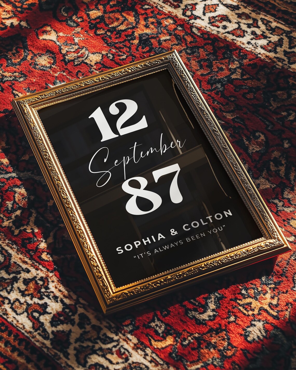 Custom Special Date Anniversary Print with Couple Names and Quote - Image 7