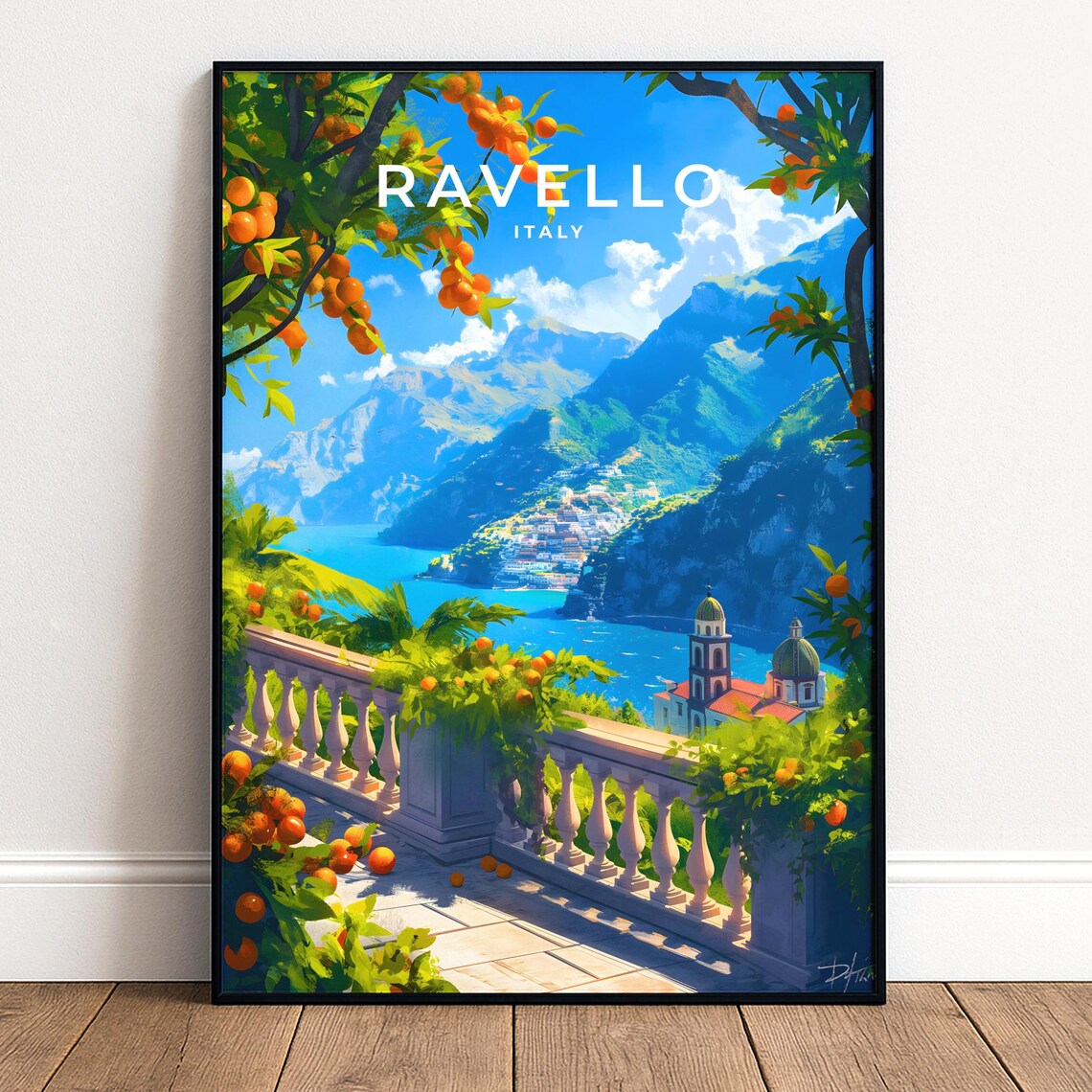 Ravello Travel Poster Amalfi Coast Italian Wall Art Print