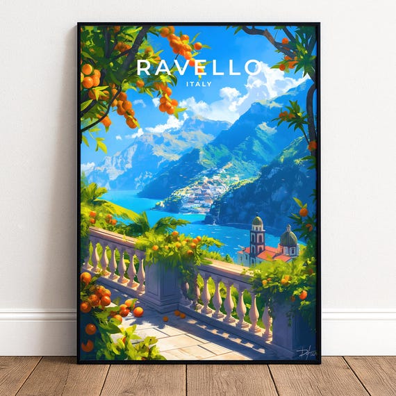 Ravello Travel Poster Amalfi Coast Italian Wall Art Print