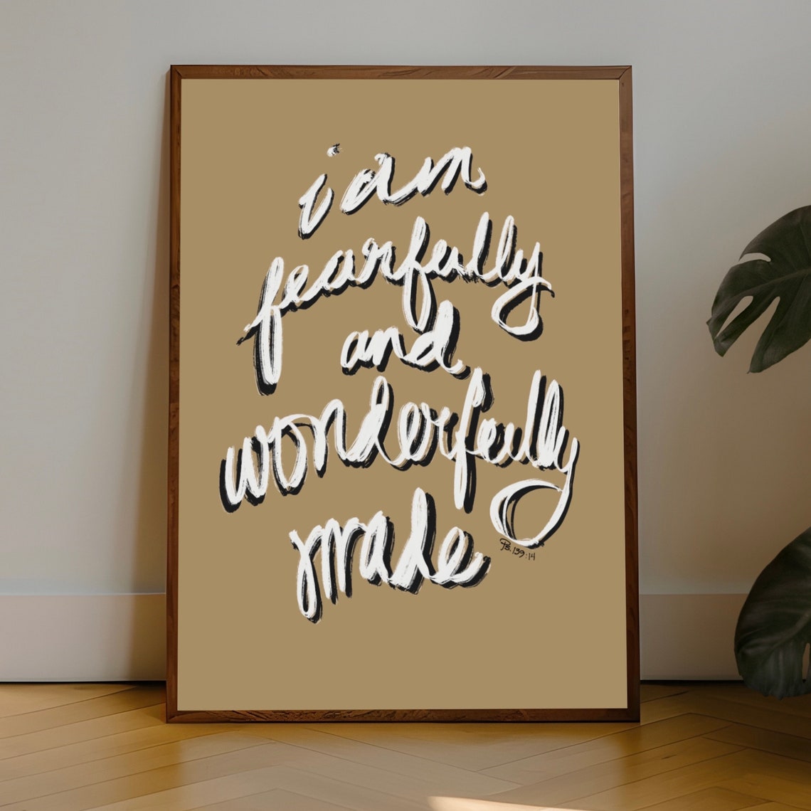 Fearfully And Wonderfully Made Psalm 139:14 Hand Lettered Art Poster
