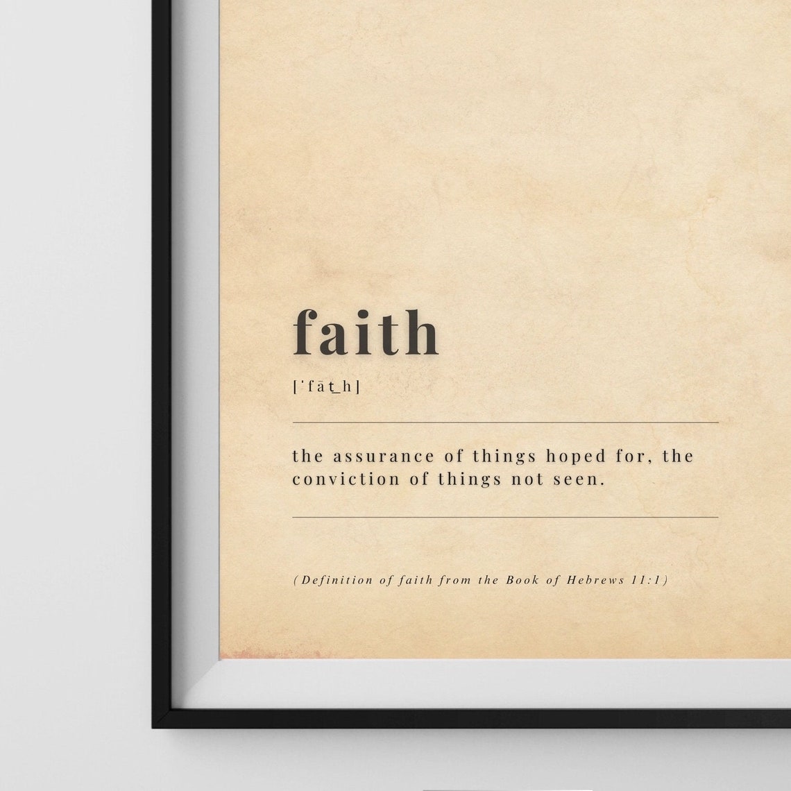 Faith Dictionary Definition Hebrews 111 Vintage Scripture Poster - Image 4