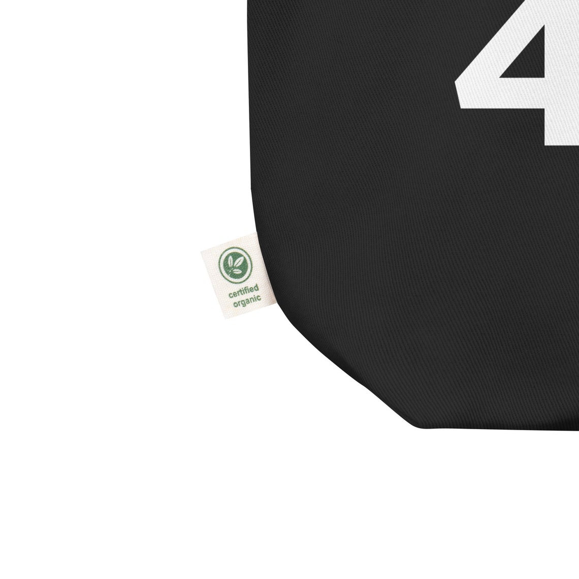 The 404 Atlanta Area Code Bold Graphic Print Black Tote Bag Mockup - Image 3