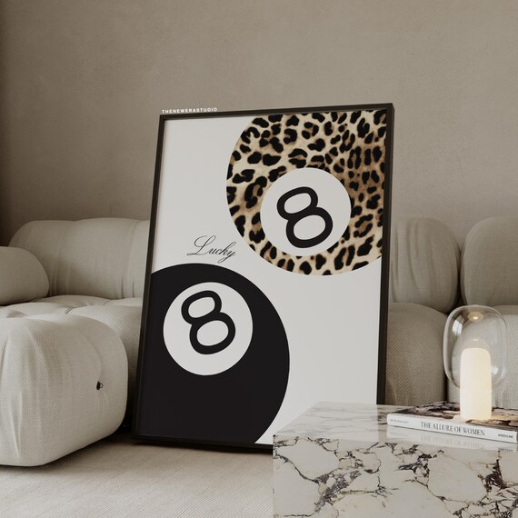 Black Leopard Lucky 8 Ball Poster The New Era Studio