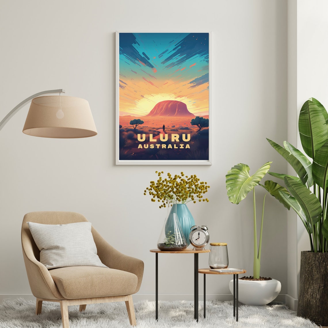 Majestic Uluru Australia Red Rock Desert Sunset Travel Poster - Image 4
