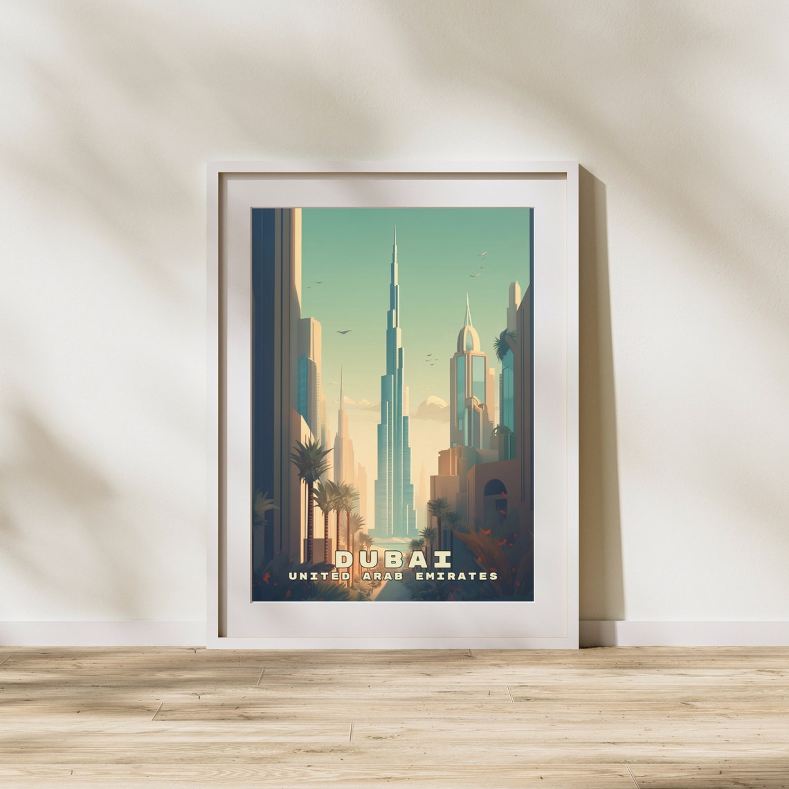 Burj Khalifa Dubai United Arab Emirates Skyline Travel Poster - Image 3