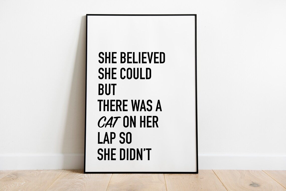 She Believed She Could Pet Cat Art Print