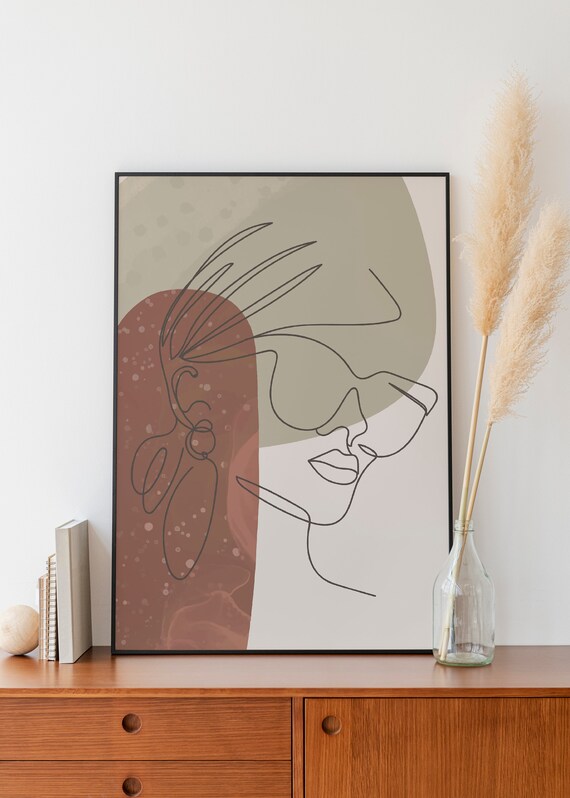 Face Line Art Print
