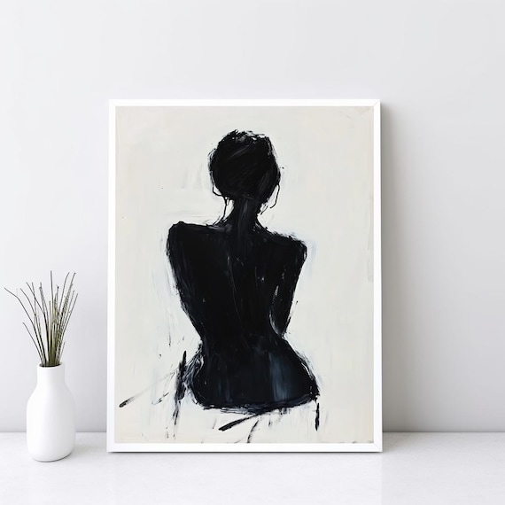 Vintage Female Figure Oil Painting Minimalist Wall Art Modern Poster Dorm Room Apartment Decor Abstract Print Bathroom Sg345