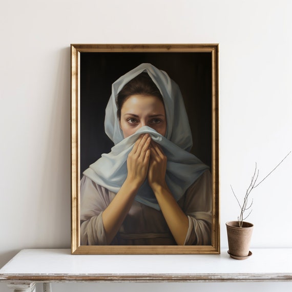 Woman Classical Painting Bathroom Humor Poster Print