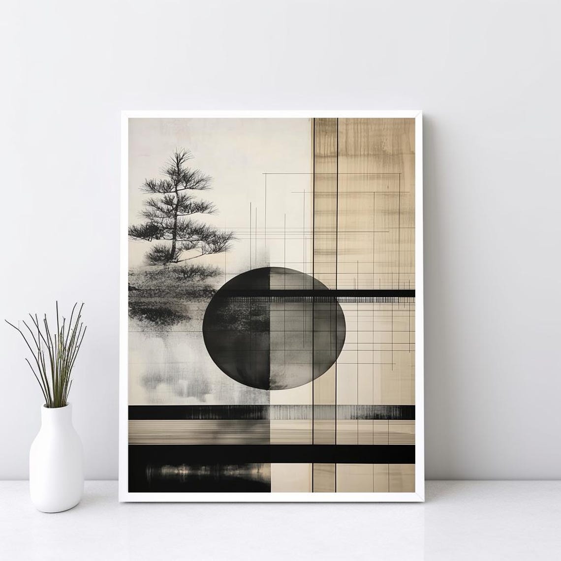 Japanese Style Wall Art Japandi Neutral Scandinavian Print Minimalist Modern Poster Wabi Sabi Spa Sg394