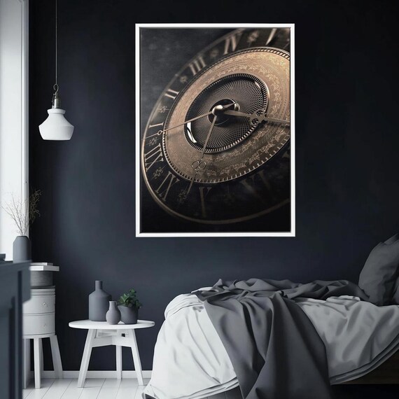 Clock Mechanism Canvas Mechanical Artwork Table Display Chart Illustration Painting Wall Decoration Home Decor Hanging