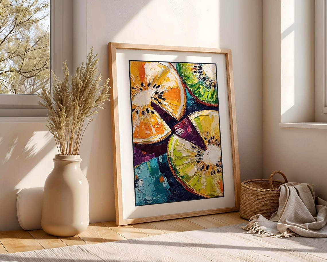 Kiwi Fruit Painting, Tropical Food Art - Image 3
