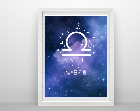 Libra Zodiac Gift For Her Zodiac Gifts Star Sign Prints Astrological Wall Art Horoscope Virgo Art