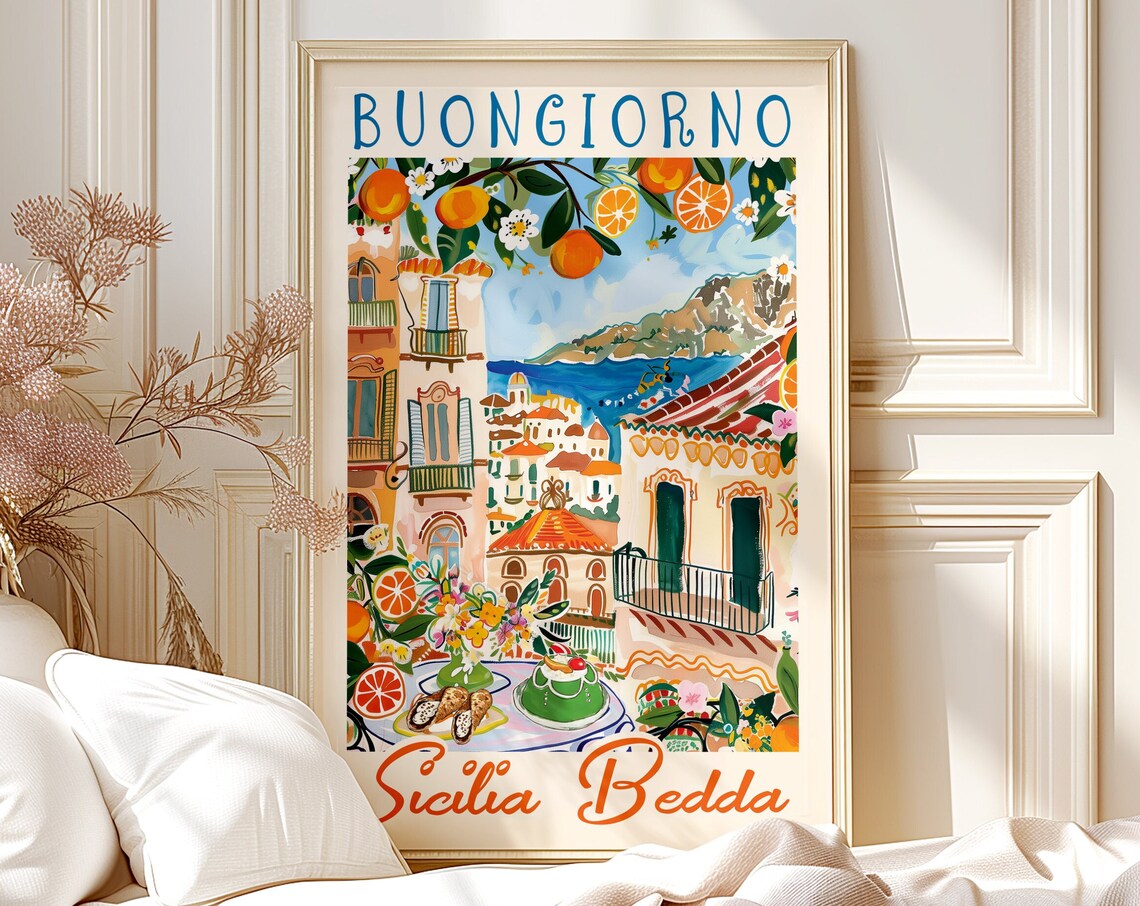 Buongiorno Sicilia Bedda Italian Dessert Poster