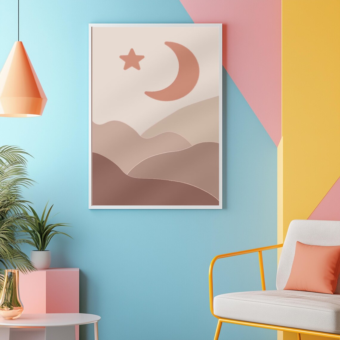 Boho Landscape Art Print, Minimalist Neutral Decor - Image 2