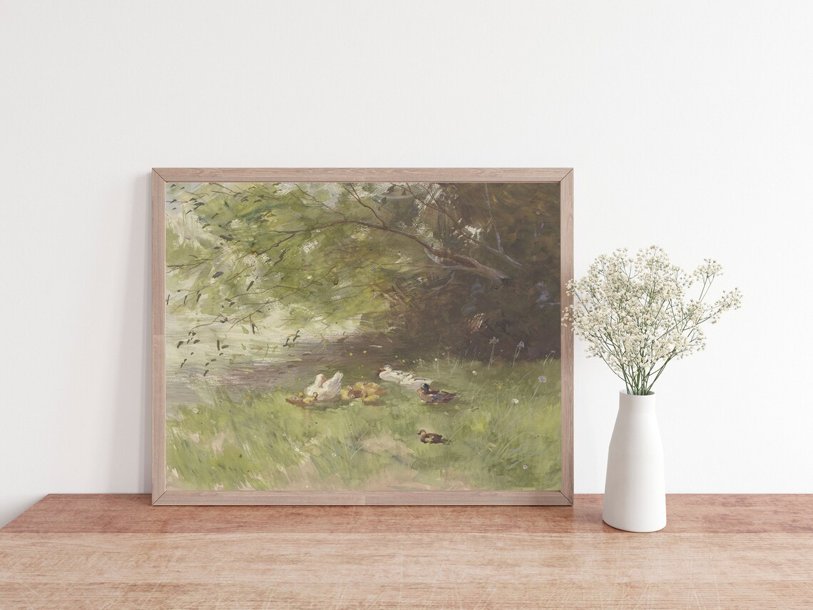 Spring Landscape - Vintage Farmhouse Art - Image 2