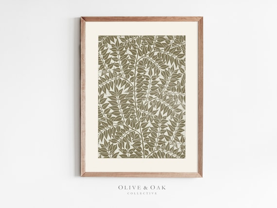 Botanical Pattern Art Print, Earth Tone Decor