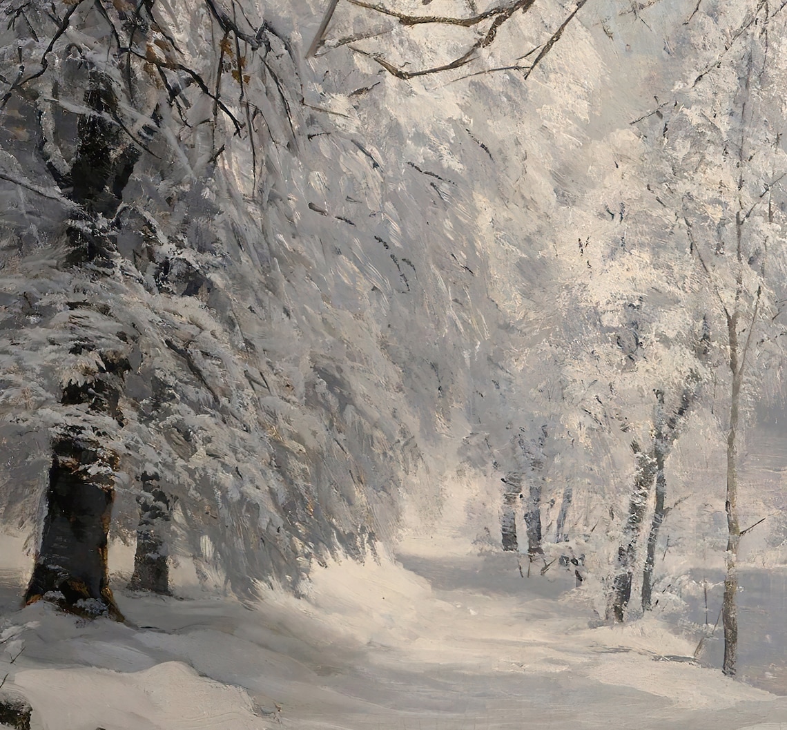 Winter Landscape Snow Painting, Nature Art Print - Image 2