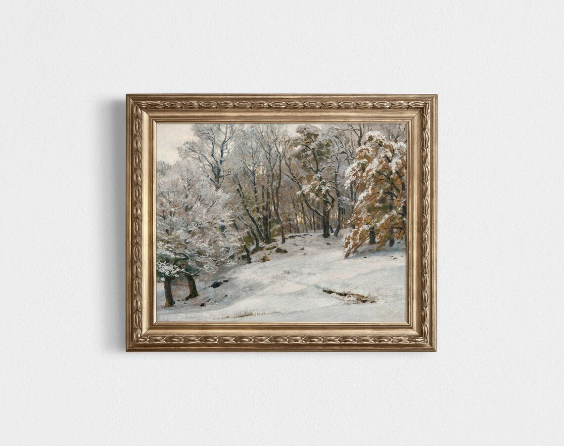 Snowy Trees Cozy Cabin Decor Art Print - Image 3