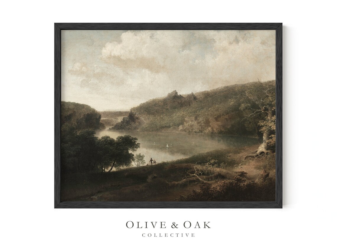 Rustic Lake Landscape, Vintage Decor Art Print - Image 3