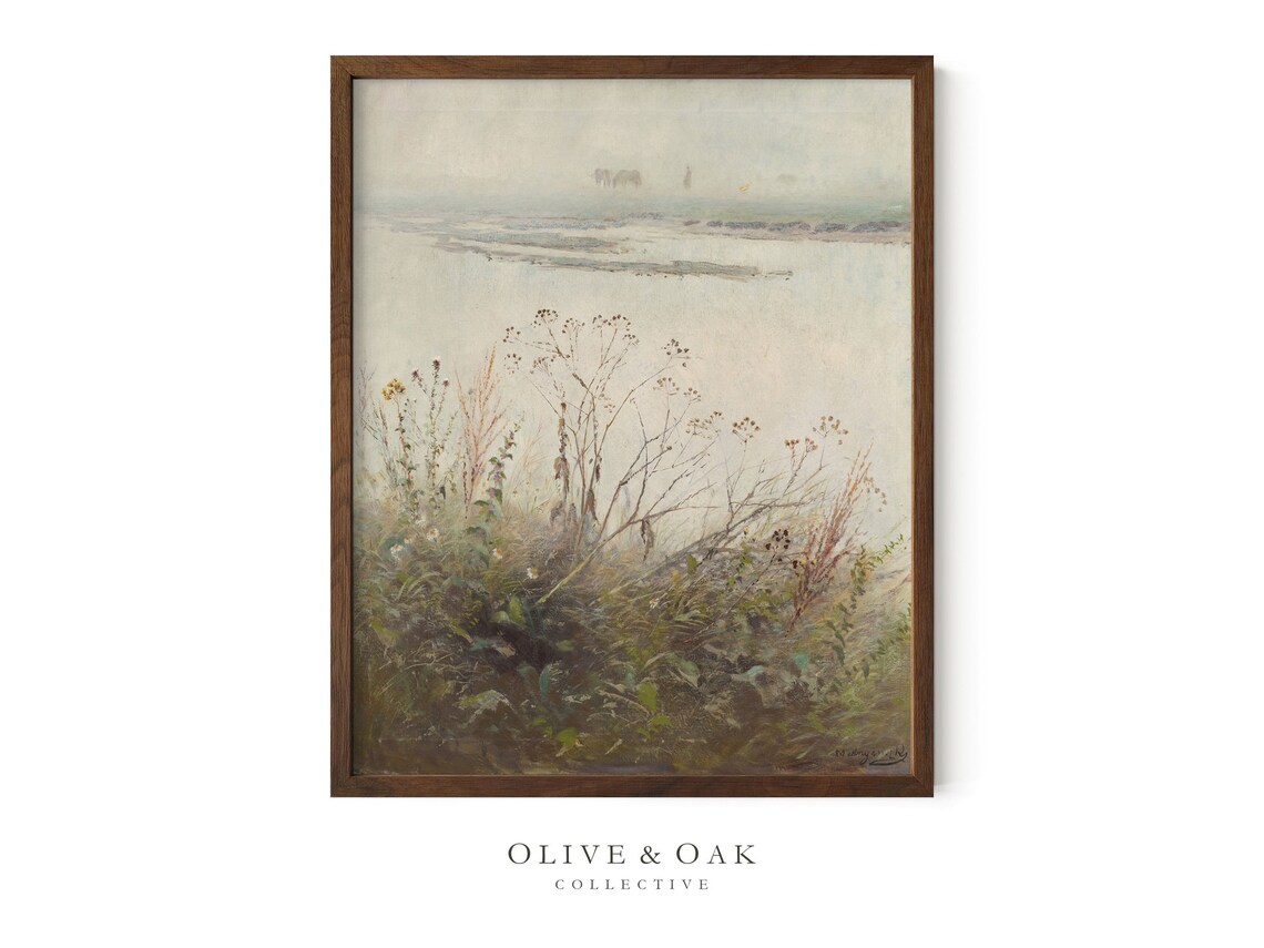 Muted Landscape Painting, Vintage Nature Print - Image 2