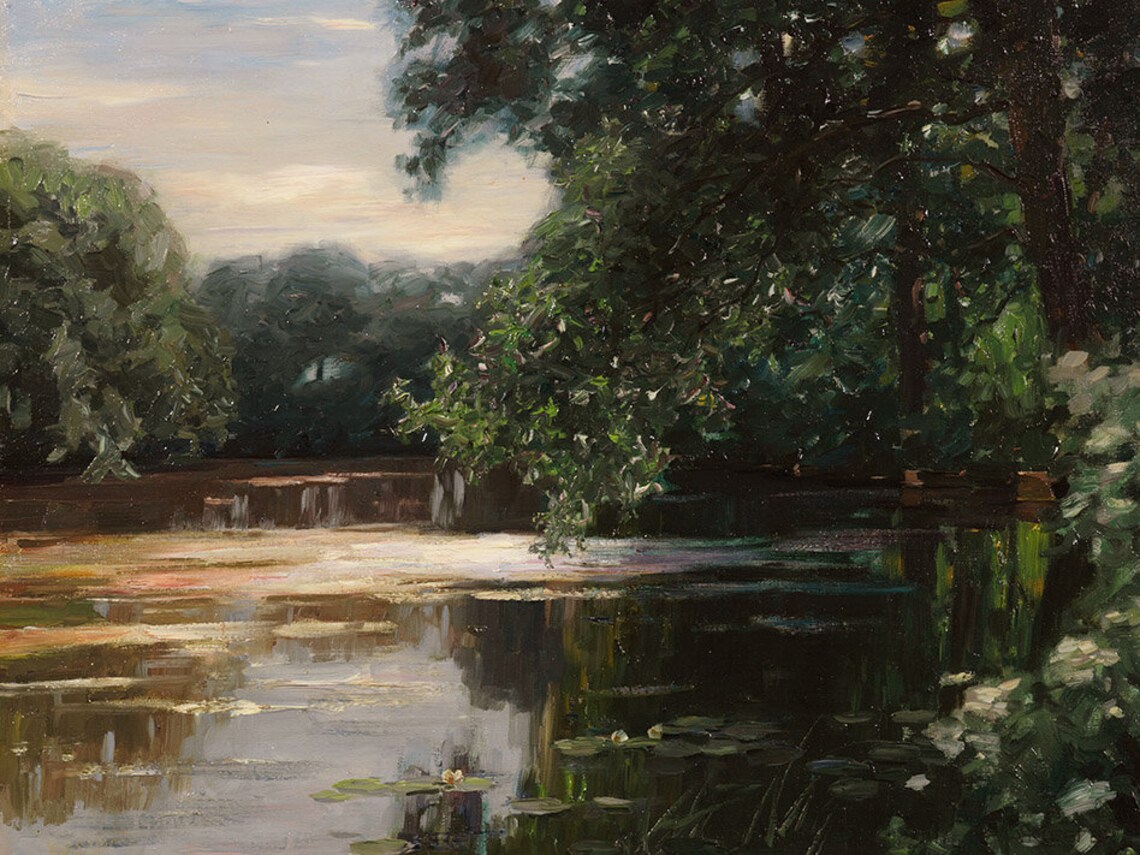 Vintage Oil Painting Spring Landscape Art Print - Image 4