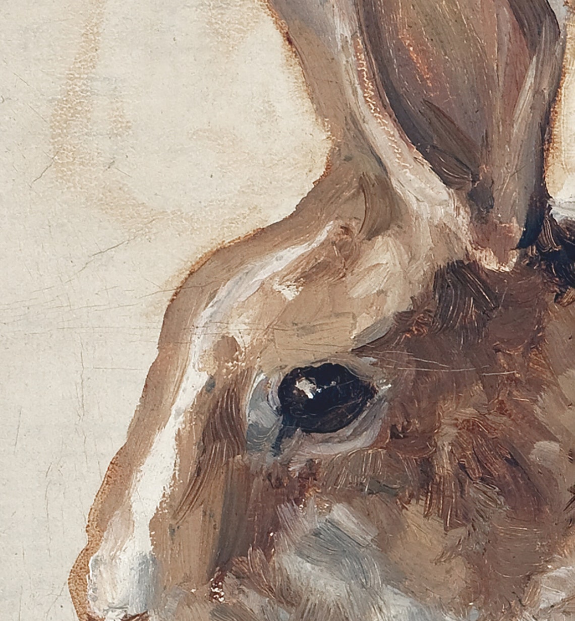 Vintage Rabbit Painting, Neutral Nursery Art Print - Image 2