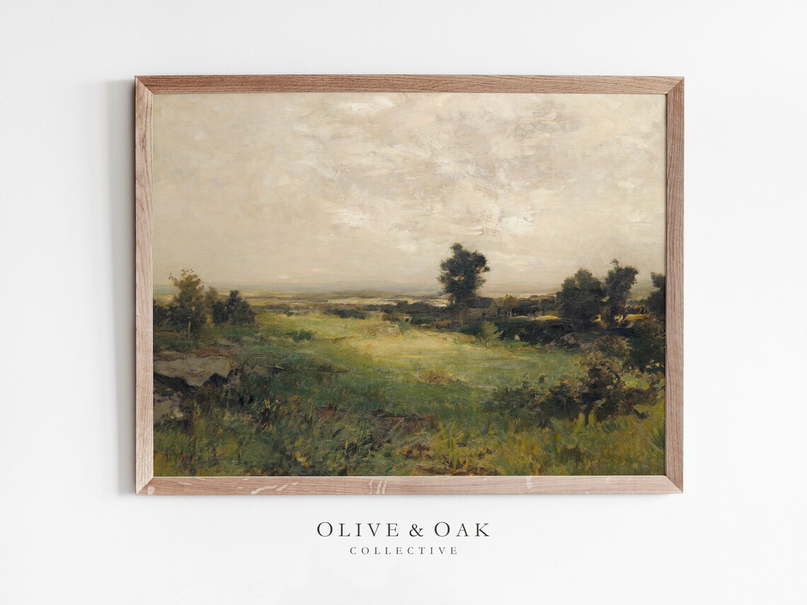Country Oil Painting Vintage Landscape Art Print