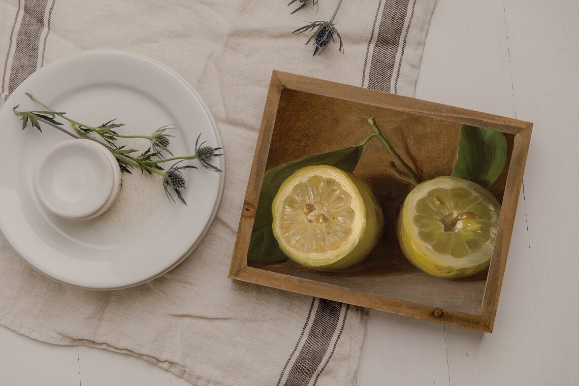Lemon Vintage Farmhouse Art Print, Country Kitchen - Image 2