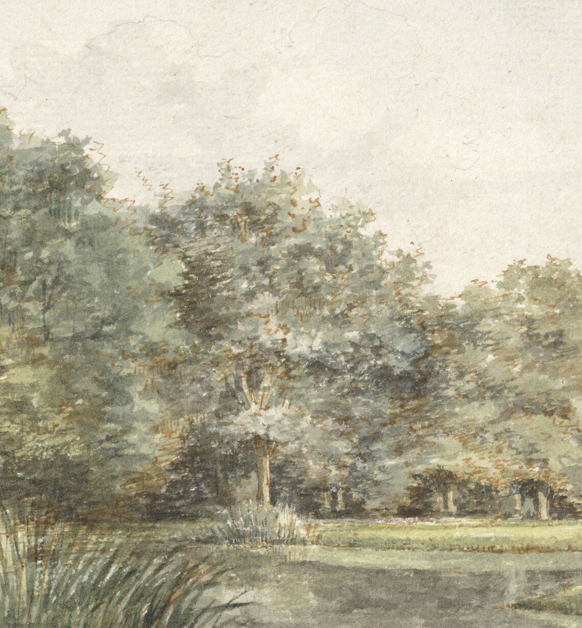 Antique Landscape Painting Vintage Cottage Decor Print - Image 3