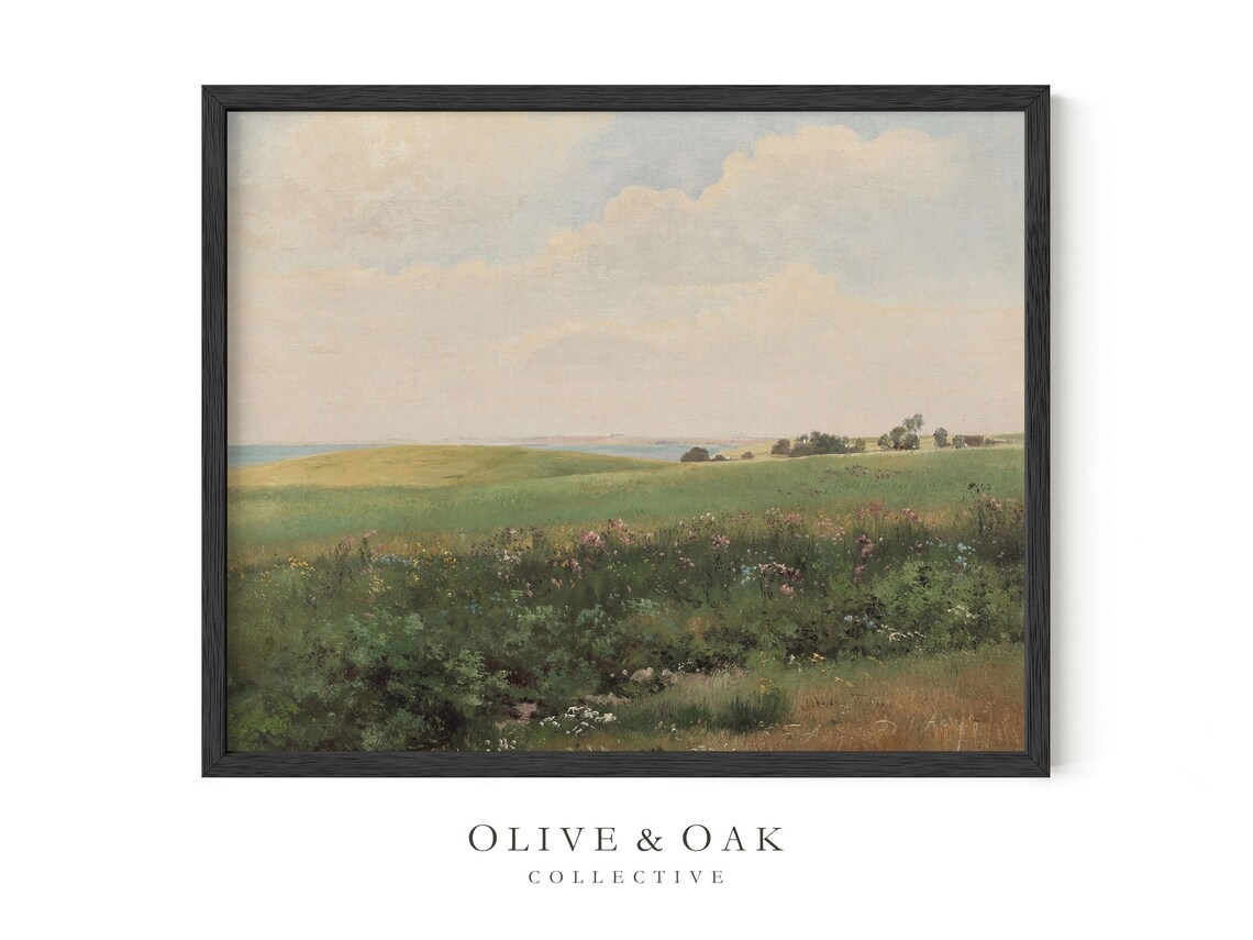 Meadow Landscape Painting, French Country Decor - Image 3