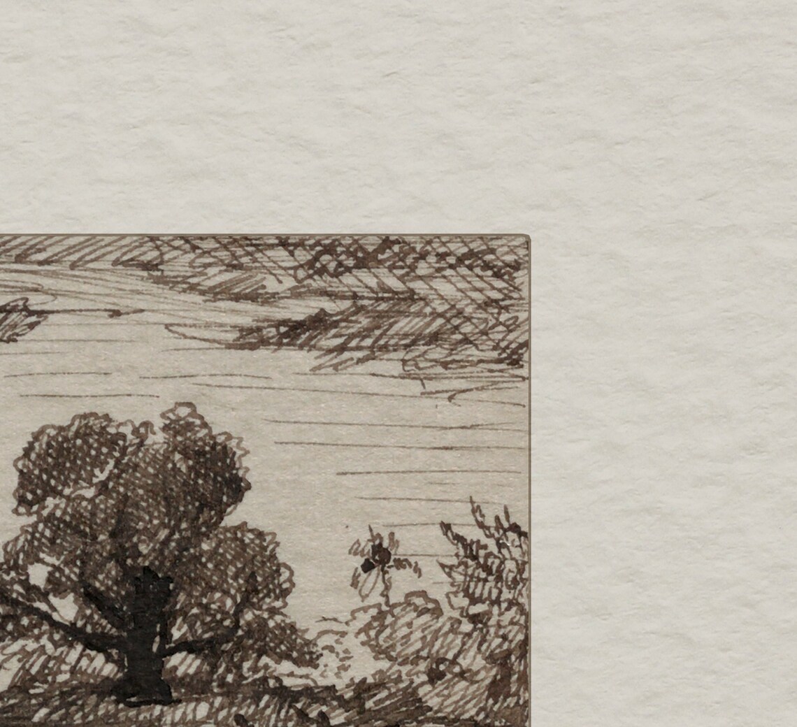 Vintage Landscape Sketch Art Print, Rustic Decor - Image 4