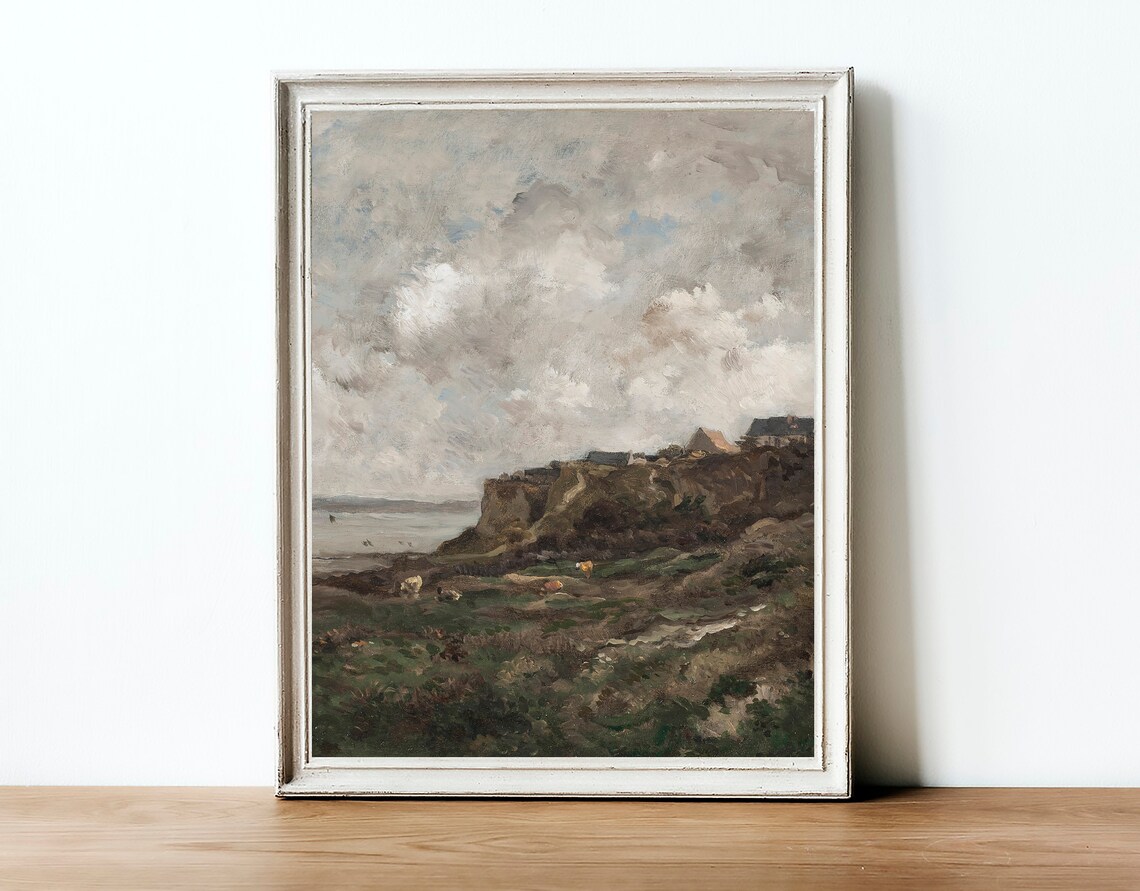 Coastal Landscape Painting, Vintage Oil Painting Art Print - Image 2