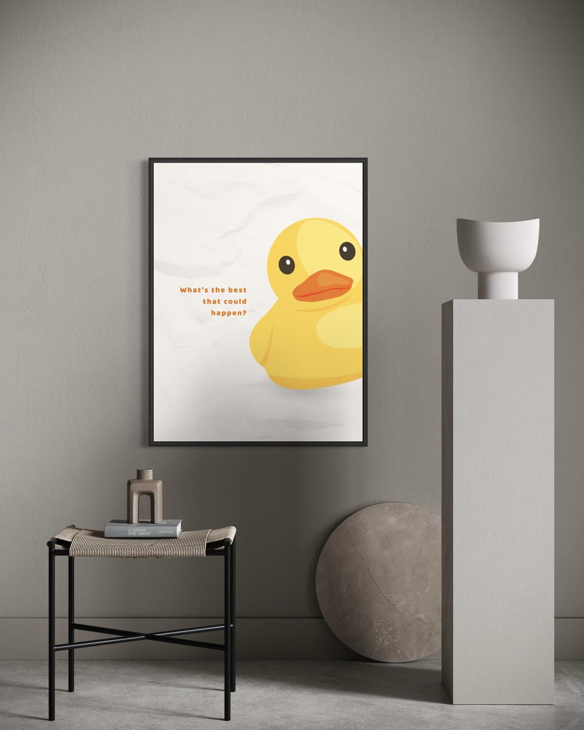 What Is the Best That Could Happen Big Yellow Duck Quote Poster - Image 5