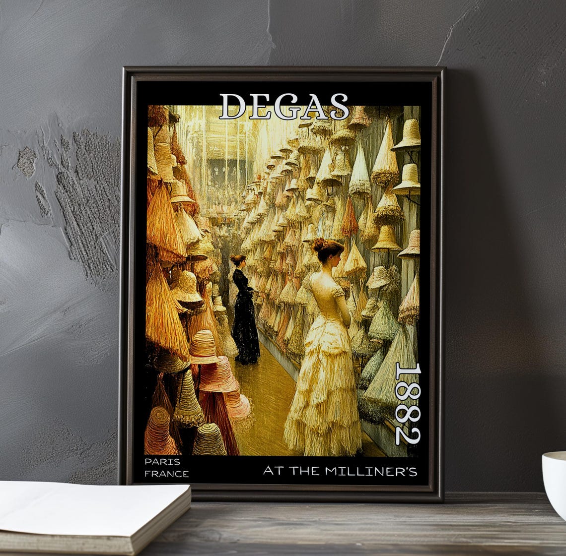 Edgar Degas At The Milliners 1882 Golden Straw Hat Aisle Poster